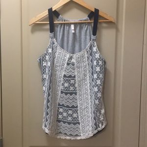 Lace front cotton tank